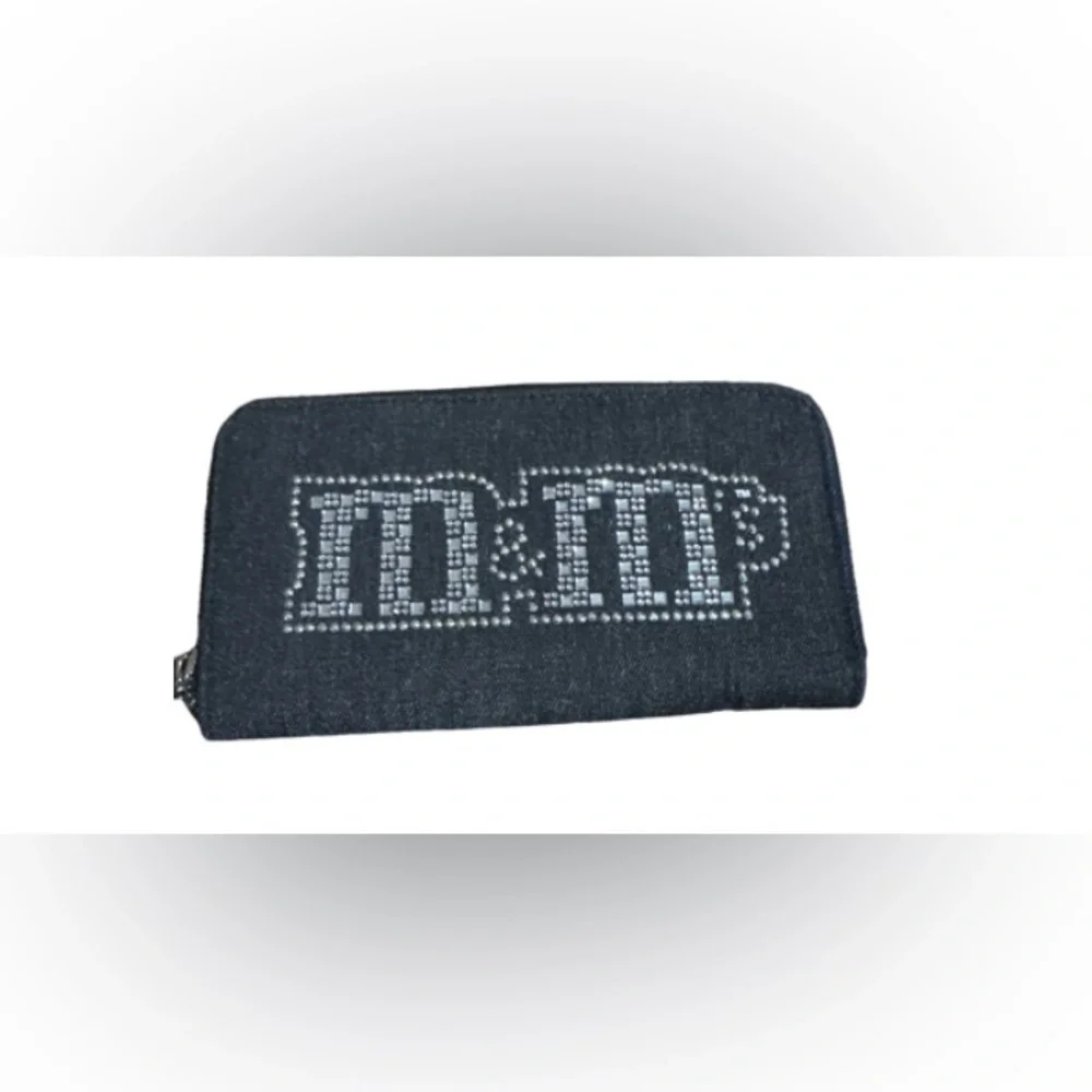 M&Ms world rhinestone Black Denim wallet
